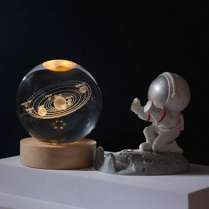 3D Galaxy Crystal Ball with Astronaut