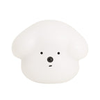Cute Dog Face Silicone Wall Night Light, Warm LED Stick-On Lamp for Cabinet, Bedroom, Stairs, USB Rechargeable