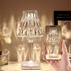 Crystal Diamond Table Lamp, Acrylic Faceted Desk Light, RGB Color Changing LED Night Light, Touch Control USB Lamp
