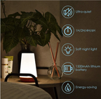 Touch Control Table Lamp with Remote, RGB Color Changing LED Desk Light, Dimmable Bedside Lamp, Wooden Base